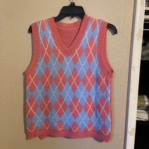 Pink argyle sweater vest!!